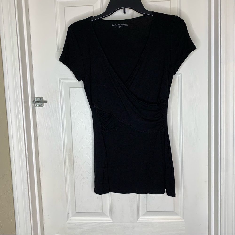 Baby Be Mine Maternity/Nursing Black Top Size Medium